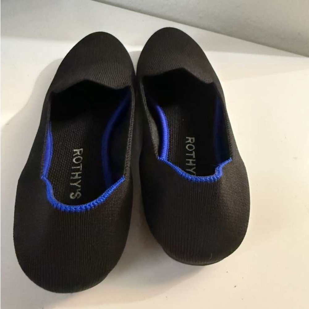 Rothy's  Black and Blue Slip-On Loafers - Picture 2 of 5